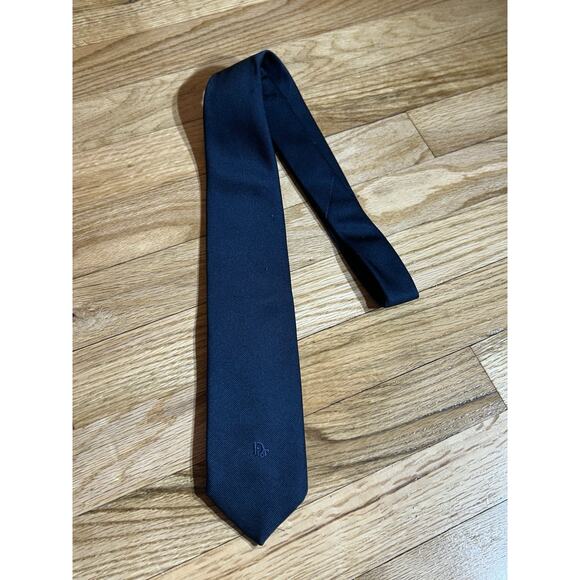 Christian Dior Dark Navy Blue Silk Blend Necktie - Picture 1 of 4
